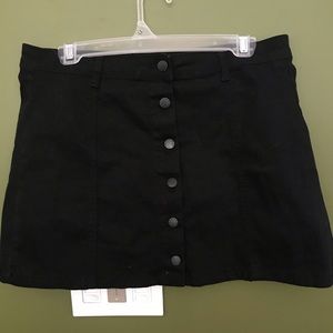 Black button up jean skirt